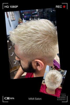 From dark to cool creamy blonde!