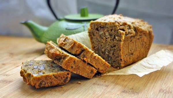 Sprouted grain avocado bread with cacao nibs