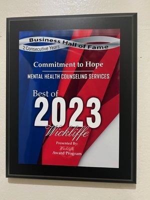 2023 Counseling services of the year! Wickliffe, Ohio