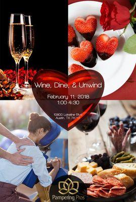 Pampering Pros is hosting an event this Valentine's that will  please your palate, and soothe your soul.