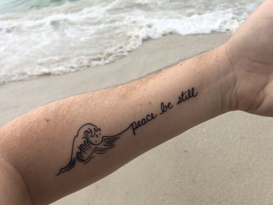 Wave/peace be still tattoo