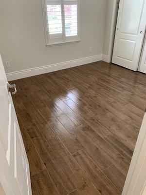 New tile plank style floors.