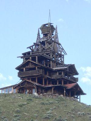 Francis Smith's log home above hotel.