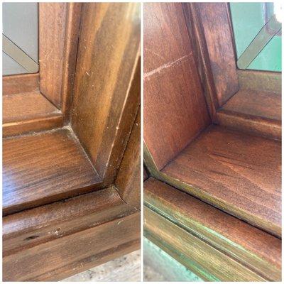 Before and after of a post-construction clean