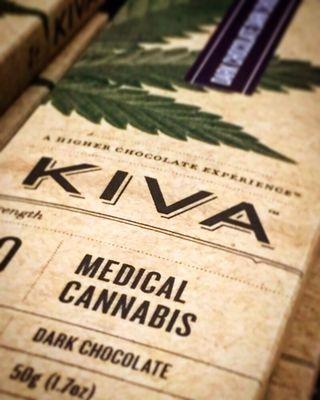 Quality medicated dark chocolate bars by Kiva.