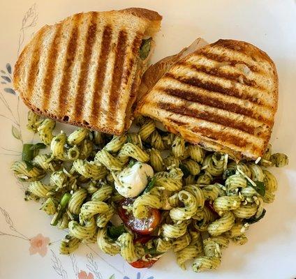 Cajun Turkey Avocado Panini & Pesto Pasta