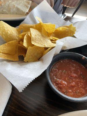 Complimentary chips and salsa