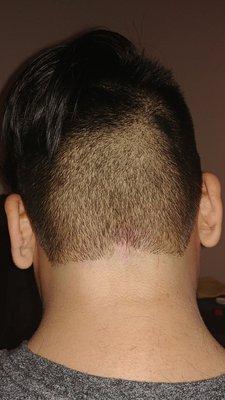 The younger chick barber did this. Very disappointed. Smh