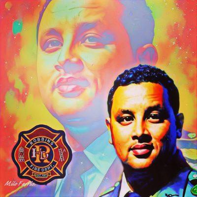 Fire Chief, Nic Malley Sr. Robbins, Illinois Fire Department. Art by Milo Farris. 2023. #robbinsillinois