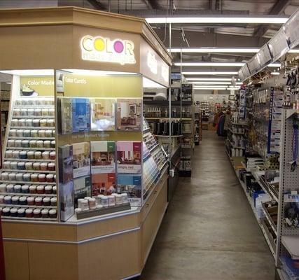 Paint Aisle & Selection inside Pool's True Value in Paris, IL