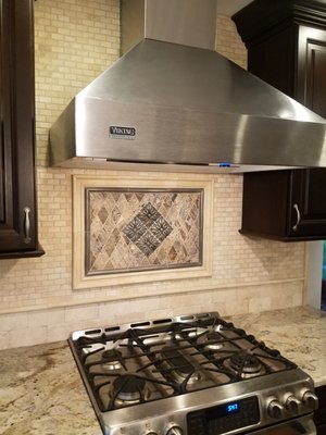 Custom Travertine Backsplash