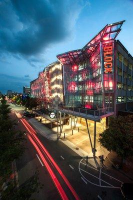 River Street Architecture designed the one-of-a-kind High Point rock climbing wall towering over downtown Chattanooga known as 'The Block'