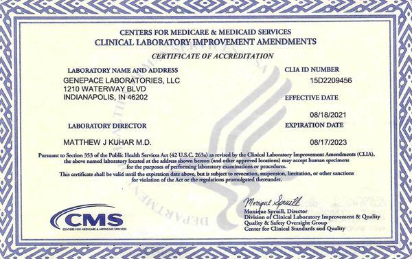 CLIA Certification