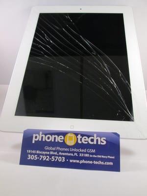 iPad cracked screen repairs.  At Mobileluv we can fix iPad 1, 2 and 3.  Leave it to the experts at Mobileluv in Aventura.