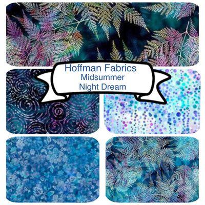 Hoffman Fabrics Midnight Summer Dream digital quilting fabric prints.