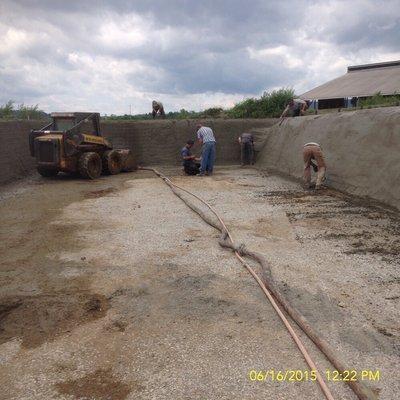 Using shotcrete to make an old bunker silo into a new one that will last for many years.