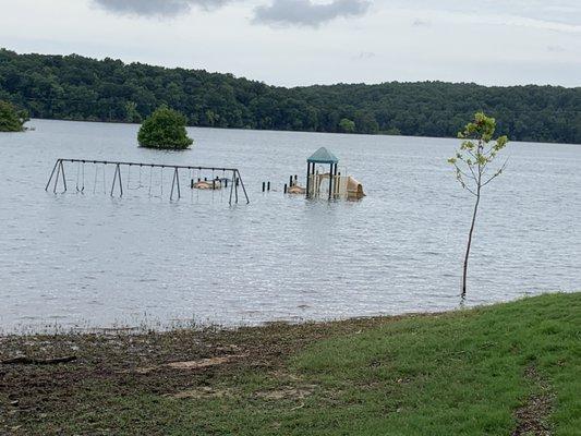 Entire park has been under water for a month wasn't informed upon booking was told it would be perfect for my 1 year old