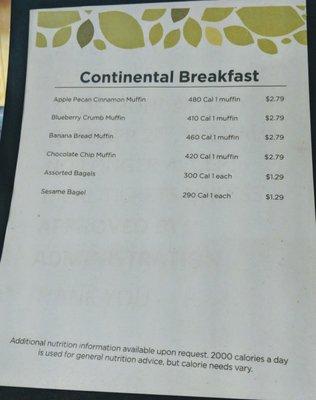 Courtyard: Continental Breakfast