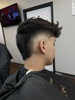 Burst fade w/ V in the back