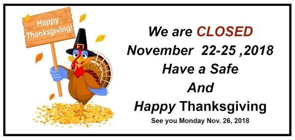 Thanksgiving Hours