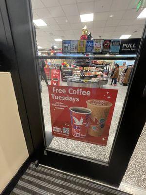 Free coffee Tuesday for reward members