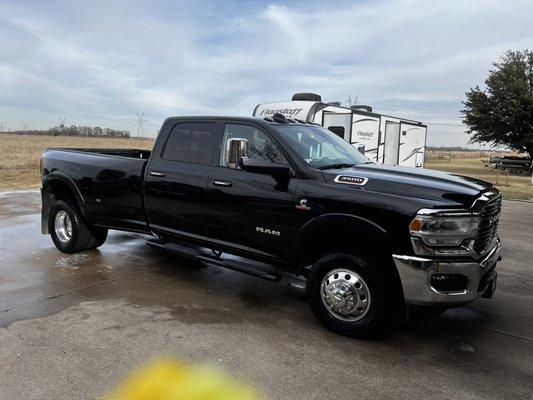 Starter clean on black truck