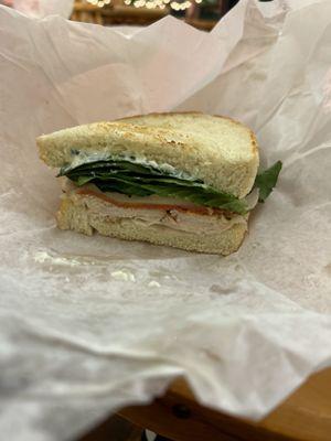 Turkey pepperoni spinach pepperjack cheese and mayo