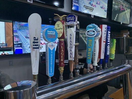 Beer on tap.