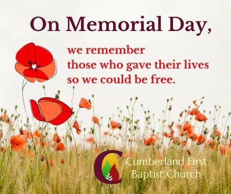 Memorial Day - We honor your memory.