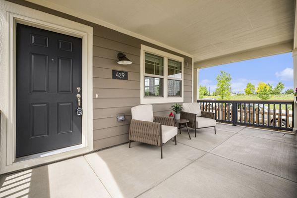 Individual porches.