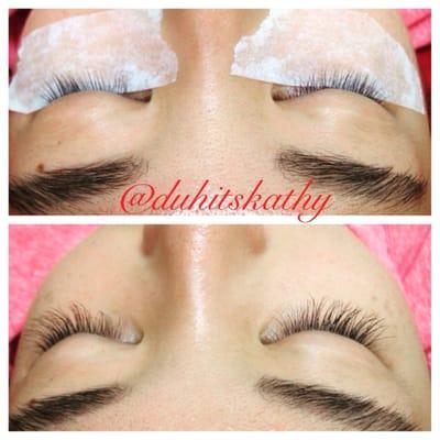 Enhance your lashes with eyelash extensions! Call for an appointment!!!! They're by appointment only!