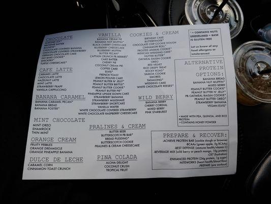 Menu back