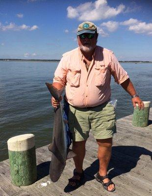 Yup we catch sharks too!!   20 lb fine tooth!!