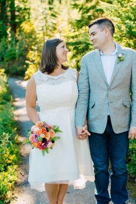 My wedding dress- bought and completely tailored by Gown and Glove's owner Blanca.