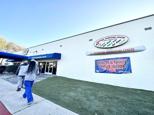 This OUTDOOR ADVENTURE CENTER is where the BOWLING are too .