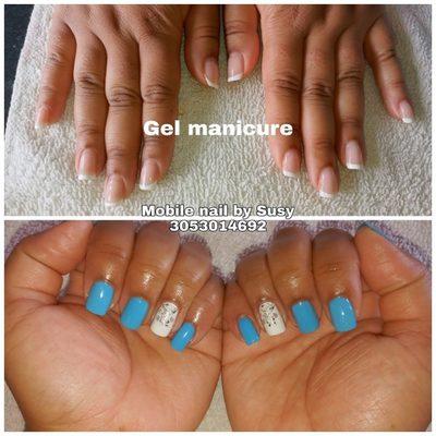 Gel manicure in French