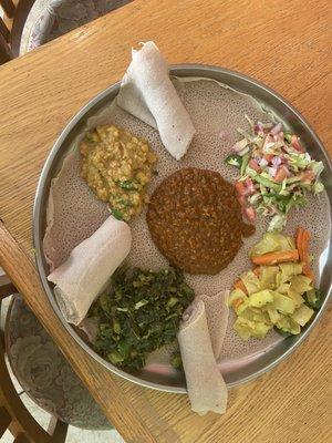 Ethiopian vegetarians combo.