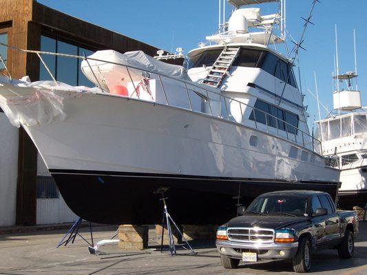 Yacht Stabilizer service on "The Grunt"  sportfisher completed at Baja Naval, Ensenada, Mexico