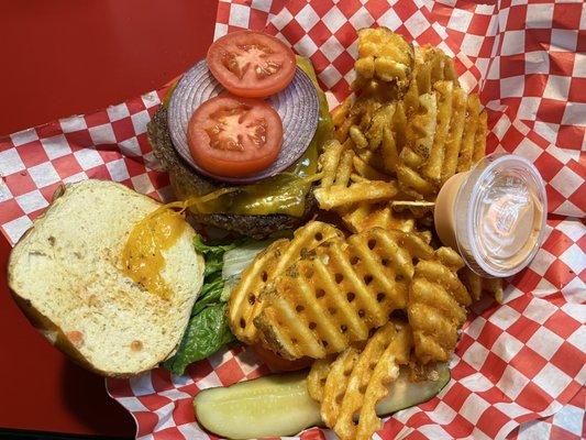 Gourmet Burger with extra .5 lb patty.