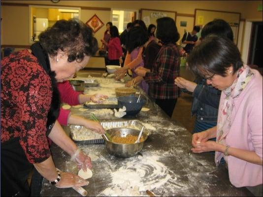 Making dumplings to celebrate Chinese New Year!