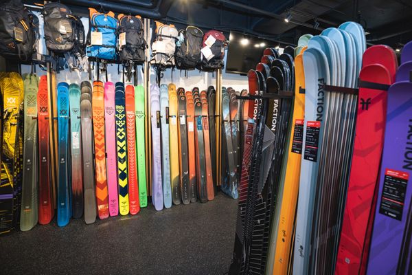 Skis and backcountry backpacks