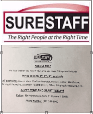 Surestaff NOW OPEN!