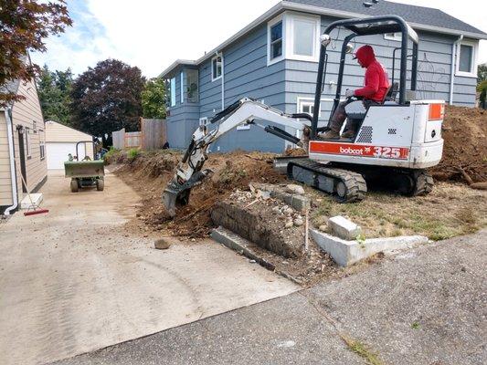 Building  a retaining wall