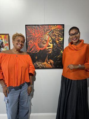 Me with the beautiful and talented artist Kianne Patrice Hutchinson. It's all about the orange.