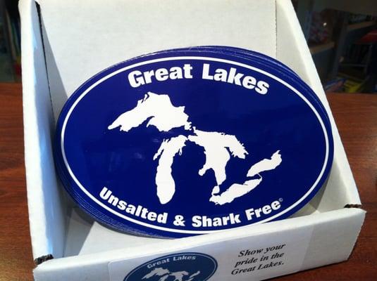 Several varieties of Michigan stickers!