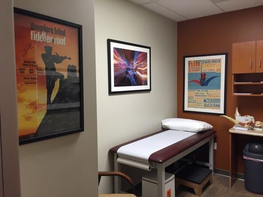 Exam room.  Great Artwork and photography.  Dr Abeles apparently took the photos.