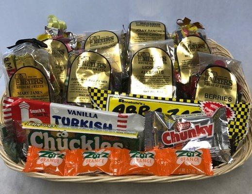 Basket with goodies from the good ol' days