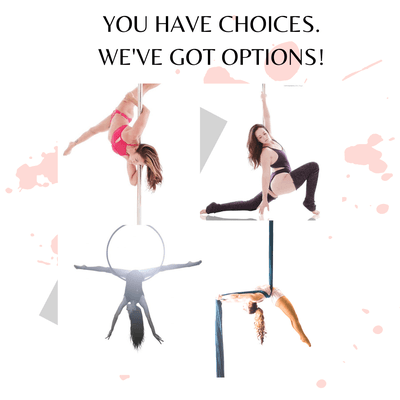 We have many options for your dance and aerial needs. Come give us a try.