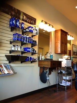 Gents has a great atmosphere and really talented staff. They carry both Jack Black and Aveda men's care products.