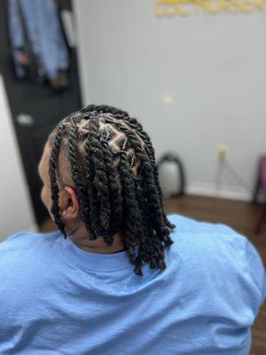 Wash, retwist and two strand style